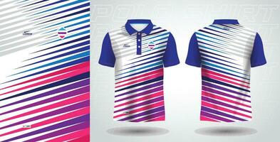 blauw Purper en roze kleur polo sport overhemd Jersey sjabloon vector