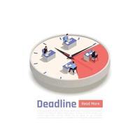 deadline isometrische bedrijfsconcept vectorillustratie vector