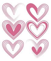 reeks van harten Aan een wit achtergrond, geschikt voor Valentijnsdag dag vector