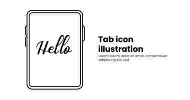 tablet icoon met schets stijl. tablet icoon illustratie vector