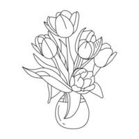 bloem kleur bladzijde lijn kunst illustratie vector