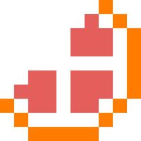 oranje fruit tekenfilm icoon in pixel stijl vector