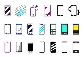 smartphone-logo's, eenvoudige mobiele logo-set vector