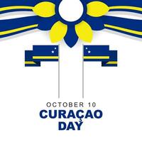 Curacao dag is gevierd elke jaar Aan 10 oktober, ontwerp met Curacao vlag. vector illustratie