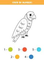kleur tekenfilm regenboog lori door nummers. werkblad voor kinderen. vector