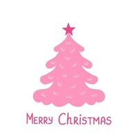 roze Kerstmis boom, Spar. illustratie voor afdrukken, achtergronden, covers en verpakking. beeld kan worden gebruikt voor groet kaarten, affiches, stickers en textiel. geïsoleerd Aan wit achtergrond. vector