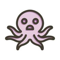 Octopus vector dik lijn gevulde kleuren icoon voor persoonlijk en reclame gebruiken.
