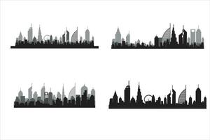 dubai stad skyline silhouet. vector illustratie