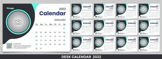 gratis bureaukalender 2022 sjabloonontwerpidee, kalender 2022, 2023 vector