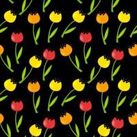 bloemen naadloze patroonachtergrond met tulpen vectorillustratie vector