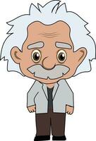 Einstein tekenfilm karikatuur portret vector