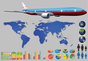 Infographic vliegtuig vector