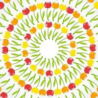 bloemen achtergrond met tulpen vectorillustratie vector