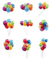 kleur glanzende ballonnen instellen achtergrond vectorillustratie vector