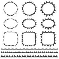 zwarte handgetekende vector Decoratief frame en grenspatronen