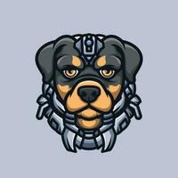 cyborg rottweiler dier robot illustratie vector