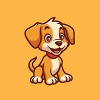schattig hond zittend tekenfilm illustratie vector