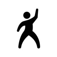 danser dansen icoon. menselijk figuur, dansen beweging. gymnastiek activiteiten voor icoon Gezondheid en geschiktheid gemeenschap. sport symbool. vector illustratie ontwerp.