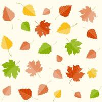 veelkleurig herfst naadloos patroon van herfst bladeren Aan een wit achtergrond vector
