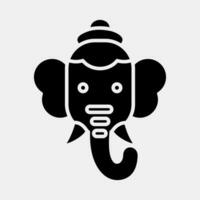 icoon ganesha. diwali viering elementen. pictogrammen in glyph stijl. mooi zo voor afdrukken, affiches, logo, decoratie, infografieken, enz. vector