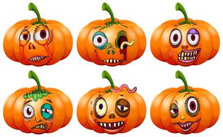 Set van halloween pompoen vector