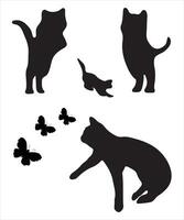 kat silhouet vector bundel