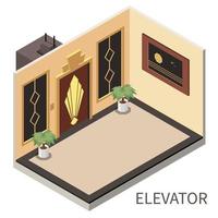 lift interieur isometrische samenstelling vectorillustratie vector