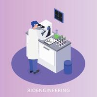 bio engineering isometrische achtergrond vectorillustratie vector