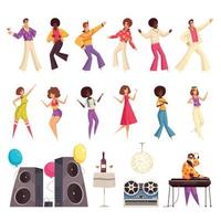 disco party set vectorillustratie vector