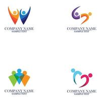 gemeenschapszorg logo mensen pictogrammen in cirkel vector concept