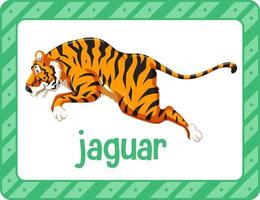 woordenschat flashcard met woord jaguar vector