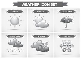 Weerpictogram met verschillende soorten weersomstandigheden vector