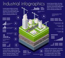 infographics industriële geologische en ondergrondse lagen isometrisch vector