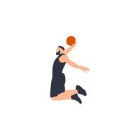 platte ontwerp basketbalspeler, sport vector pictogram illustratie.