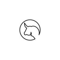 buffel lijn logo sjabloon, koe ontwerp vectorillustratie pictogram. vector