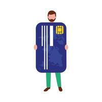 man avatar met creditcard vector ontwerp