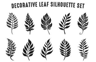 decoratief blad silhouetten vector bundel, reeks van decoratief bladeren silhouet clip art, divers bladeren silhouet Aan een geïsoleerd wit achtergrond