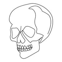 single lijn menselijk schedel vector kunst ontwerp.