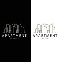 appartement gebouw logo, modern ontwerp stijl lijn vector symbool illustratie sjabloon