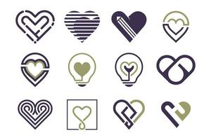 liefde logo ontwerp vector verzameling met creatief element concept
