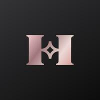 h luxe minimalistische monoline logo ontwerp vector