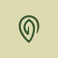 g blad natuur monoline minimalistische logo ontwerp vector