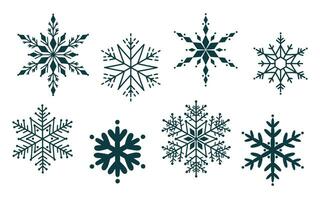 hand- getrokken sneeuwvlokken pictogrammen set. vector illustratie.