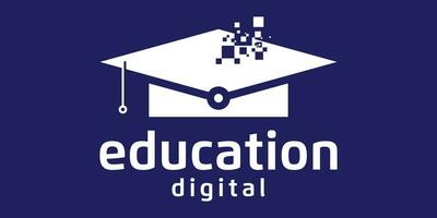 modern digitaal onderwijs logo icoon vector illustratie