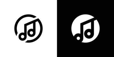 Notitie muziek- logo ontwerp icoon vector illustratie