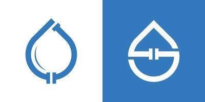 loodgieter en water logo icoon vector illustratie