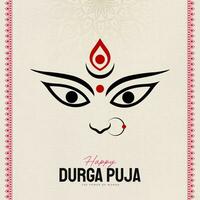 gelukkig durga puja illustraties durga gezicht subh navratri vector