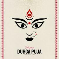 gelukkig durga puja illustraties durga gezicht subh navratri vector