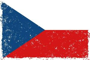 Tsjechisch republiek vlag grunge verontrust stijl vector