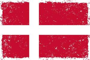 Denemarken vlag grunge verontrust stijl vector